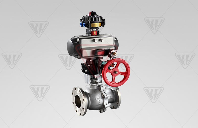 Pneumatic O-cut ball valve